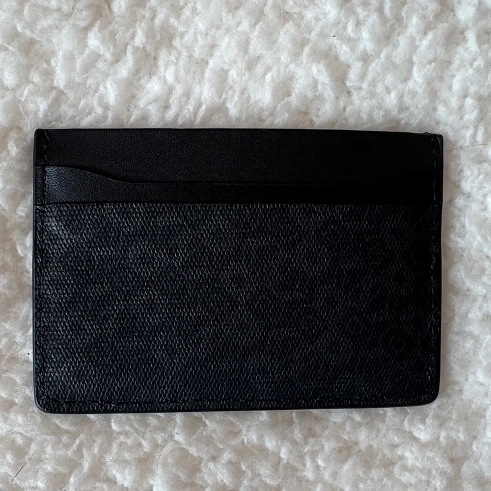 Ron Dorff Black Card Holder Slim Wallet‎ Leather Canvas Unisex